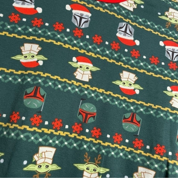 Hanna Andersson Star Wars Pajama Top Mens M Green Christmas Yoda Shirt - Picture 6 of 7